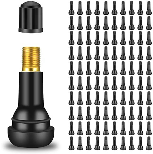 Zocipro 100 Pièces TR414 Valve Pneu Voiture, Valve de Roue, Valves en Caoutchouc Voiture Universelles, Valves en Caoutchouc Snap-in Valve de Voiture pour la Plupart des Voitures, Motos