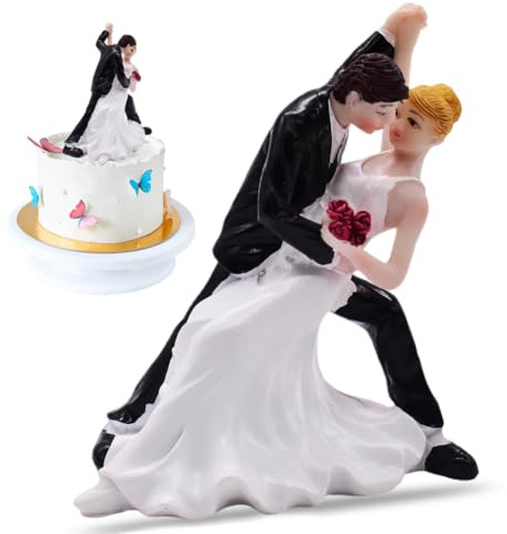Valentine's Day Wedding Cake Topper Romantic, Bride and Groom Cake Topper, Wedding Cake Figurines, Valentine's Day Romantic Couple Statue Party Desktop Ornaments, Home Decor