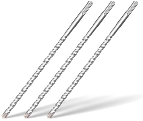 Set 3 Broca para hormigón SDS Plus 10x250mm,4 cortes de metal duro y doble hélice,para hormigón,piedra natural