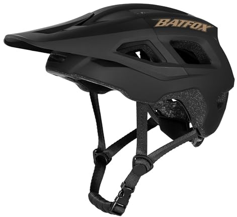 Mountainbike-Helm für Damen und Herren, MTB Fahrradhelm E-Bike Helm für Erwachsene, Größe (52-60 cm) (Schwarzes-Gold, M(52-56CM))