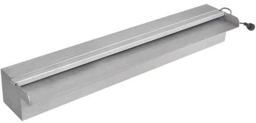 INLIFE Lame d'eau rectangulaire à LED 60 cm en Acier Inoxydable pour Piscine