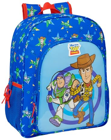 TOY STORY GOOD VIBES Schulrucksack für Kinder, Kinderrucksack, anpassbar an Kinderwagen, ideal für Kinder im Schulalter, bequem und vielseitig, Qualität und Widerstandsfähigkeit, 32 x 12 x 38 cm