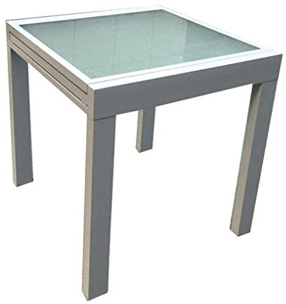 Garden Pleasure Ausziehtisch 65/130x65 Garten Terrasse Alu Glas Tisch Esstisch