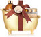 BRUBAKER Cosmetics Coconut Love Badeset mit Wanne goldfarben 6-teilig