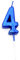 SHATCHI Blue 4 Number Candle Boys Birthday Wedding Anniversary New Year Party Cake Decorations Topper