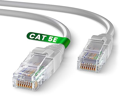 Mr. Tronic Cable Ethernet Cat 5E De 5m, Cable de Red LAN Con Conectores RJ45 Para una Conexión a Internet Rápida & Fiable - Cat5E con Conexión AWG24 | Internet UTP CCA (5 Metros, Gris)