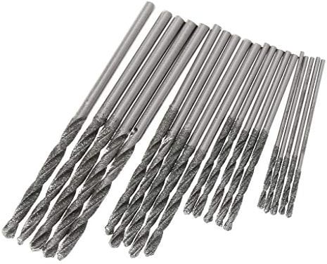 Qiman 20 Pieces 1 mm 1.5 mm 2 mm 2.5 mm Diamond Coated Twist Drill Bit Set for Glass Soft Metal Tiles Stone