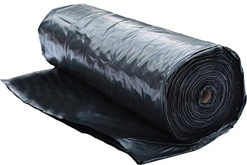 Kunststofffolienrolle 6MIL (10x100) schwarz zum Lackieren, Kunststoffplane, Kunststoffmulch, Unkrautsperre, Betonfeuchtigkeit, Dampfsperrung, Baufolie, Holzplane, Bodenplane