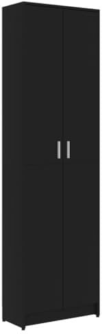 vidaXL Armadio per Ingresso Compatto Elegante Robusto con Ripiani Abiti Organizer Casa Arredo Mobile Guardaroba Nero 55x25x189 cm in Truciolato