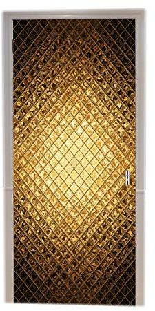 A.Monamour Türtapete Selbstklebend Türfolie Türposter 3D Luxuriösen Glitzernden Goldenen Geometrischen Hintergrunds Des Glitzers Vinyl Folie Türdeko Tapete Wandbild Türaufkleber Türtattoo 90 x 200 cm
