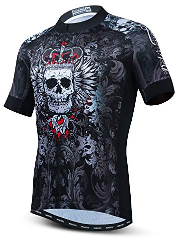 Mens Cycling Jersey Short Sleeves Mountain Bike Shirt MTB Top Zipper Pocket Reflective