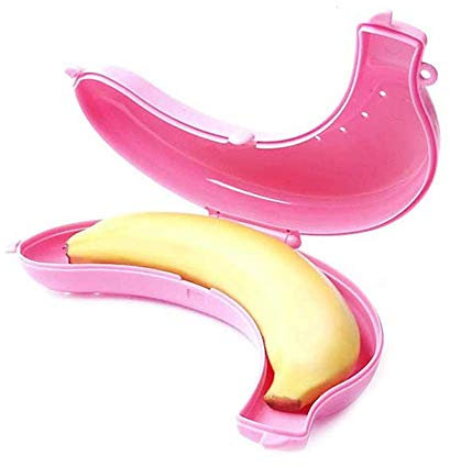 U-K Banana Case Lunch Box Protettore Contenitore Contenitore 3 Colori Giallo Verde Rosa Rosa Conveniente e DurevoleProfessionale e Attraente
