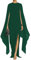 MAYFASEY Women's Elegant High Split Flare Sleeve Formal Evening Gowns Maxi Dress with Cape, Dark Green, S