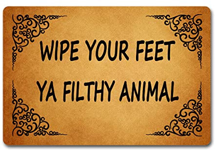 NA Funny Welcome Front Decor Rug Wipe Your Feet Ya Filthy Animal Colorful Funny Welcome Mat for Entrance Way Anti-Slip Rubber Door Mat Front Porch House Warming Prank Gift Area Rug15.9(L) x 23.7(W)