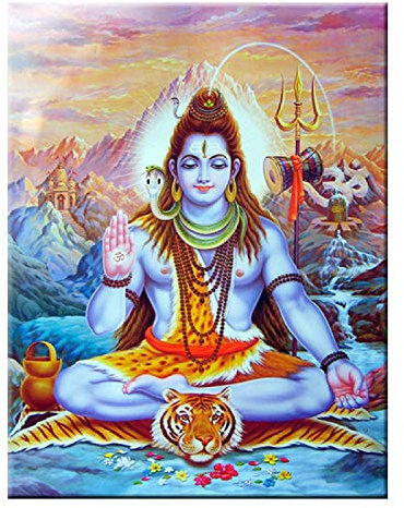 Yooyu Shiva Lord Leinwandgemälde an der Wand Hindu-Götter Wandkunst Poster und Drucke Hinduismus Bild für Wohnkultur 21 x 30 cm (8 x 12 Zoll) rahmenlos