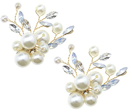 YINETTECH 1 Paar Perlen und Kristall Schuhclips Schuhschnallen Schuhanhänger DIY Dekoration Zubehör für Damen Braut Hochzeit Abschlussball Party