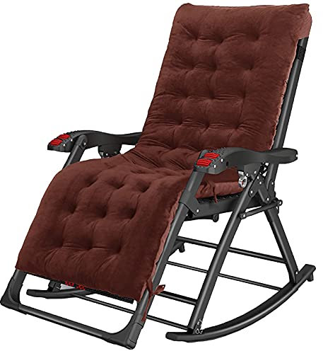 WANWEN Renovation House Patio Lounge Chairs Massage Leisure Sun Lounger Home Adult Senioren Schaukelliege Siesta-Liege Folding Old Man Portable Nap Chair(Color:Pink Crystal Cushion) Little Surprise