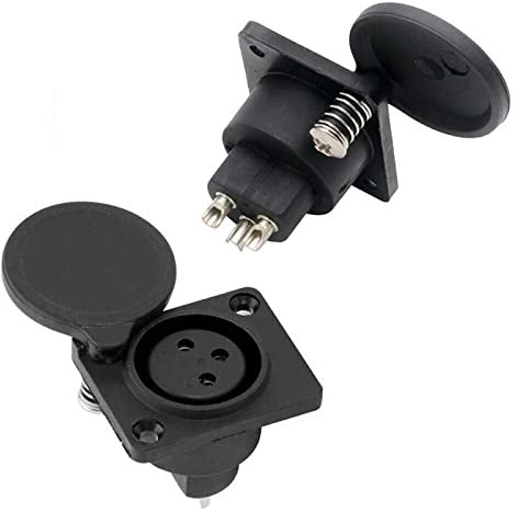 BODYA 2Pcs 3 Pin XLR Female Sockets Chassis Panel Plug Socket Connector for Audio Mobility Scooter