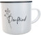 Tasse Dorfkind Emaille-Becher Dorfbub Dorfmädel Kaffeetasse mit Spruch Emailletasse Dorfkinder Blechtasse (grau/schwarz)