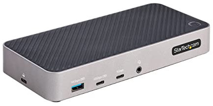 StarTech.com USB-C Triple Monitor Docking Station for MacBook Pro / Air M1 M2 M3 M4 & Windows, Universal 4K HDMI DP Dock, Thunderbolt Compatible, 100W Laptop Charging