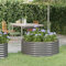 Hochbeet Oval Pflanzkasten für Garten, Frühbeet mit offenem Boden, Metall Wellblech, für Gemüse Blumen Sukkulenten Kräuter, Blumenbeet & Gemüsebeet, Stahl 100x100x36 cm Grau