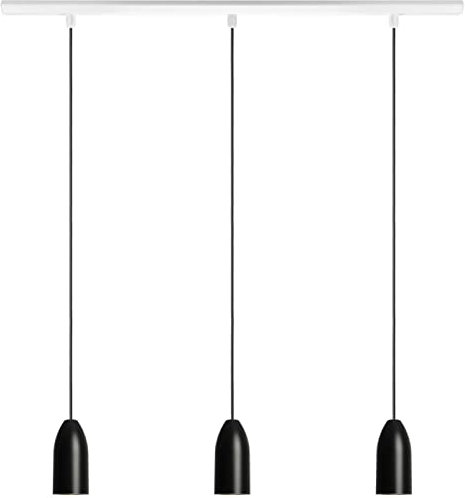 Buchenbusch urban design 3er Designer Leuchte schwarz (33 Kabelfarben) Kochinsel Küchenblock Theke Beton dimmbar höhenverstellbar handgefertigt puristisch black edition