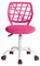 FurnitureR Sedia da ufficio Sedia da scrivania regolabile in altezza girevole in tessuto, sedia da lavoro ergonomica senza bracciolo, rosa