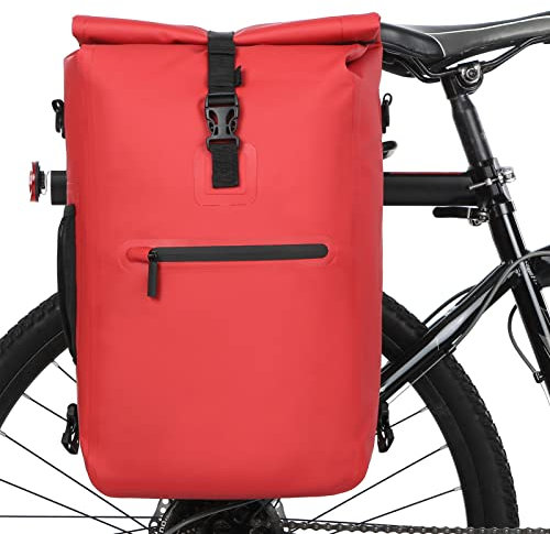 HUIOP 3-in-1 Waterproof Bike Pannier Bicycle Rear Rack Bag Backpack Shoulder Bag Outdoor Cycling Commuting Bag Pack with Laptop Compartment,waterproof bike bag