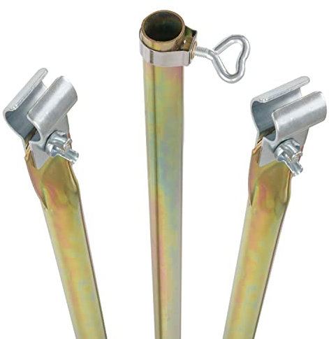 1 STÜCK - Stahl Zeltstange - mit 2X Klemmen - teleskopierbar 210-290cm - 22/19mm - 3 Teile Verandastange leicht stabil - Ersatz Gestänge Zelt Vorzelt Camping Zubehör Teleskopstange Dachauflagestange
