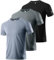Men's 3 Pack Workout Shirts Dry Fit Crew Neck T Shirts Athletic Running Gym Mesh Short Sleeve Tee Tops Black/Grey/Dark Grey-3P11-M