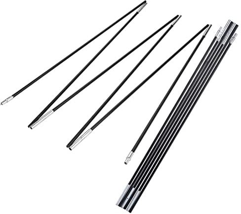 NDNCZDHC Fiberglas-Zeltstange, 2 Sets 6-teilige Outdoor-Camping-Zeltstange, Outdoor-Sonnenschutz-Stützstangen, Markisenrahmen-Kit