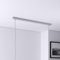Baldachin für Lampe Rechteckig, Abzweigdose mit 2 Kabelauslässen (L 80 x H 2.5 x B 5 cm), SILBER-METALLIC (RAL 9006) - ideal für Esstisch, inkl. WAGO-Klemmen