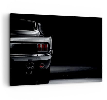 Bilder auf Leinwand 100x70cm Leinwandbild mit Rahmen Auto Retro Auto Groß Wanddeko Bild Schlafzimmer Küche Deko Wandbilder Dekoration Wohnzimmer Wall Decor Canvas Wand Kunstdruck Art AA100x70-5489
