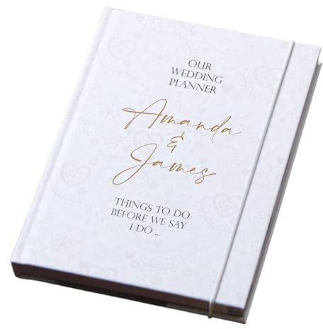 Personalised Wedding Planner Book Engagement Gift With delicate Background