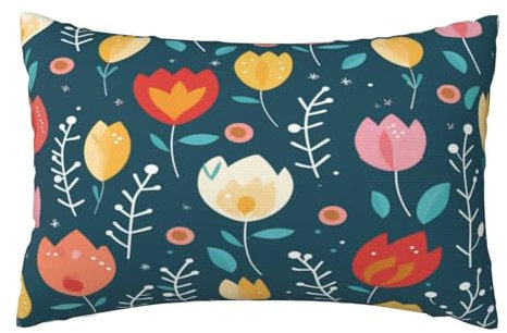 Kissenbezug 60 X 80 cm Deko Kissen Bunt Kissenbezüge 2er Set, Kissenbezug Blume Kissenhülle Herbst Rechteckig Sofa Kissen Beidseitig Bedruckt Zierkissen Kopfkissenbezug für Couch Deko Wohnzimmer,K321