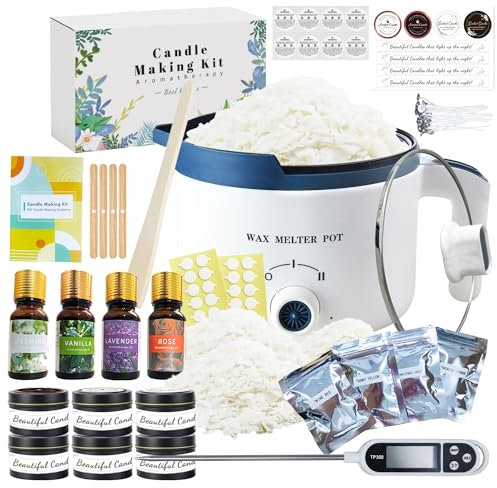 Ksedcon Soy Wax Candle Making Kit for Adults,Wax Melts Kit with Electric Wax Melter to Make Your Own Scented Candles 2lb(900g)