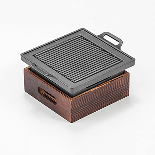 Rauchloser tragbarer BBQ-Grill, koreanischer japanischer Barbecue-Grill, Holzkohle-BBQ-Ofen, Herd, Haushalts-Antihaft-Kochwerkzeuge (Größe: 18 x 18 cm)
