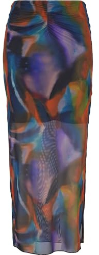 Urban Classics Damen Ladies AOP Mesh Tube Skirt