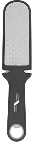 Glomora Professioneller Doppelseitiger Messer-Streichriemen-Paddel – Hochwertiger Leder-Streichriemenschärfer Mit Ergonomischem Griff(Schwarz)