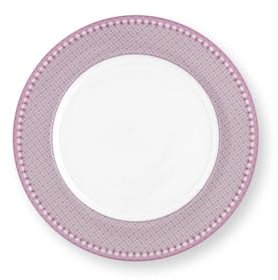 Pip Studio Lily&Lotus Speiseteller Weiss/lila 26,5cm