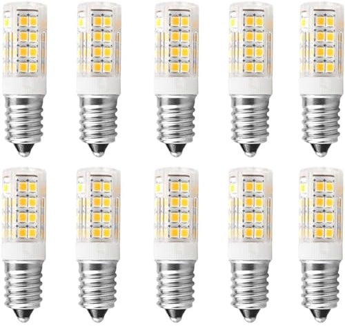 ZFQ LED Lampe E14 4W Warmweiß 3000K, E14 LED Kühlschranklampe, Ersatz für 40W Glühlampe, 400LM, E14 Glühbirne für Dunstabzugshaube, Nähmaschine, Salzlampe, AC 220-240V, Nicht Dimmbar, 10er Pack