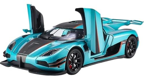 Druckgussfahrzeuge Motorfahrzeuge 1:24 for Koenigsegg ONE Statisches Druckgussautomodell Mit Sound Und Licht, Rückzugsauto, Sammlerstück, Fertiges Modellauto (Size : Blue)