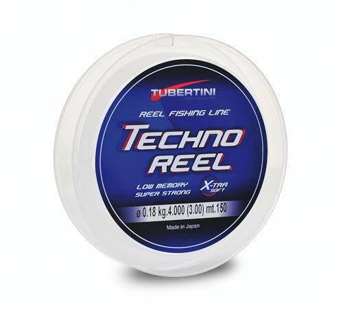 TUBERTINI Monofilo TECHNO REEL 150 metri Ø diametri da 0.12 mm a 0.25 mm pesca alla bolognese (Ø 0,250 mm - 7,70 kg)