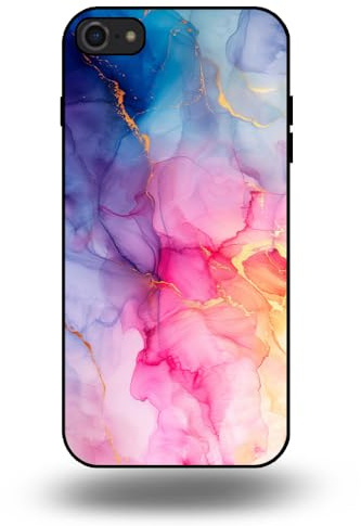 Hülle passend für Smartphonica Handyhülle passend für iPhone SE(2020-2022) mit Marmor Druck - TPU Back Cover Case Marmor Design - Regenbogen/Back Cover