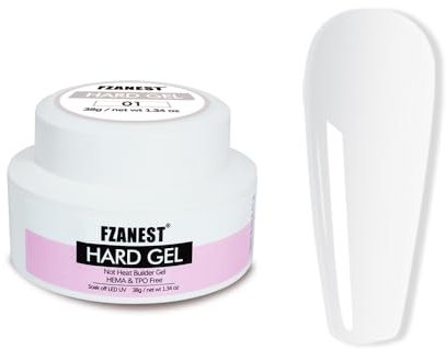 FZANEST Builder Gel for Nails Hema Tpo Free, Heat Free UV LED Hard Gel Building Strong Sculpting Extension Strengthen Professional Nail Art Manicure (Clear)