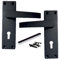 MATT Black Door Handles Interior Door Lock Handles - Victorian Straight Lock Handles, MATT Black Door Handles, Back Plate, 150 x 42mm, Door Handles Multipack, Door Handles Set 1