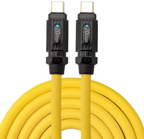 Leehitech 100W USB C auf USB C Kabel, 1M 20Gbps USB C 3.2 Ladekabel, 8K@60Hz PD 5A Schnellladekabel Datenkabel für iPhone 16/15 Pro Max, Galaxy S24 S23, Tablets, Pixel(gelb)
