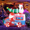GOPLUS aufblasbarer Weihnachtsmann Deko, 177cm Santa Claus auf Fahrzeug mit LED Lichtern & Gebläse, Weihnachtsdekoration aufblasbar draußen mit Schneemann & Weihnachtsbaum für Hof Garten Rasen