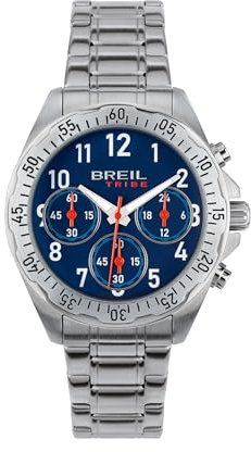 Breil Uhr Grow UP Ziffernblatt BLAU Bewegung Chrono Quartz e Bracelet Stahl Silber EW0760