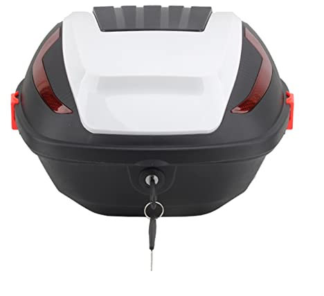 30L Modisches Motorradhelm-Topcase, universelles wasserdichtes Motorrad-Touren-Heckcase, Motorrad-Topcase mit Schloss und Reflektorstreifen – zur Aufbewahrung von Integralhelmen (F